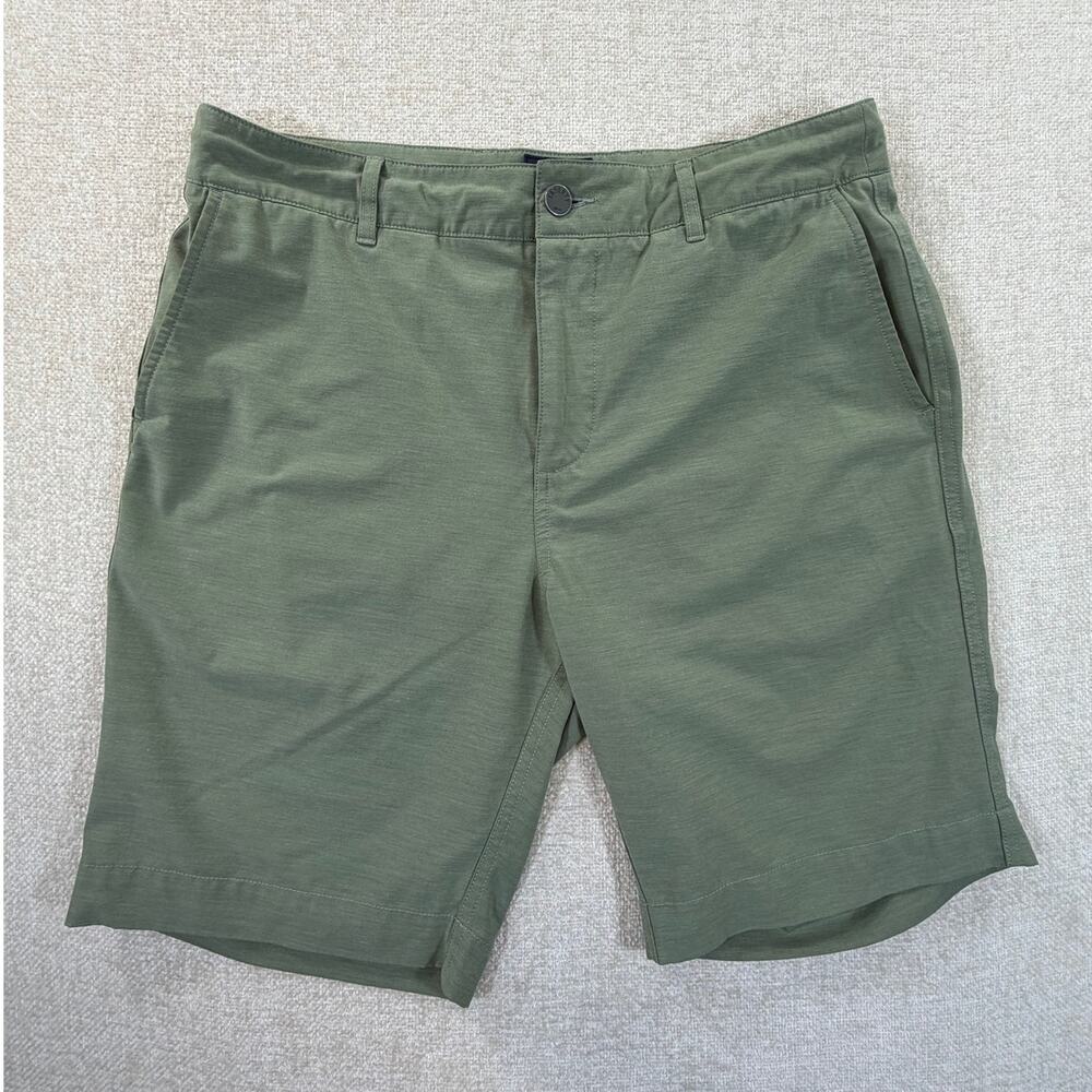 Faherty Men Green 32 All Day Drawstring Button Chino Shorts Casual Comfort Wear